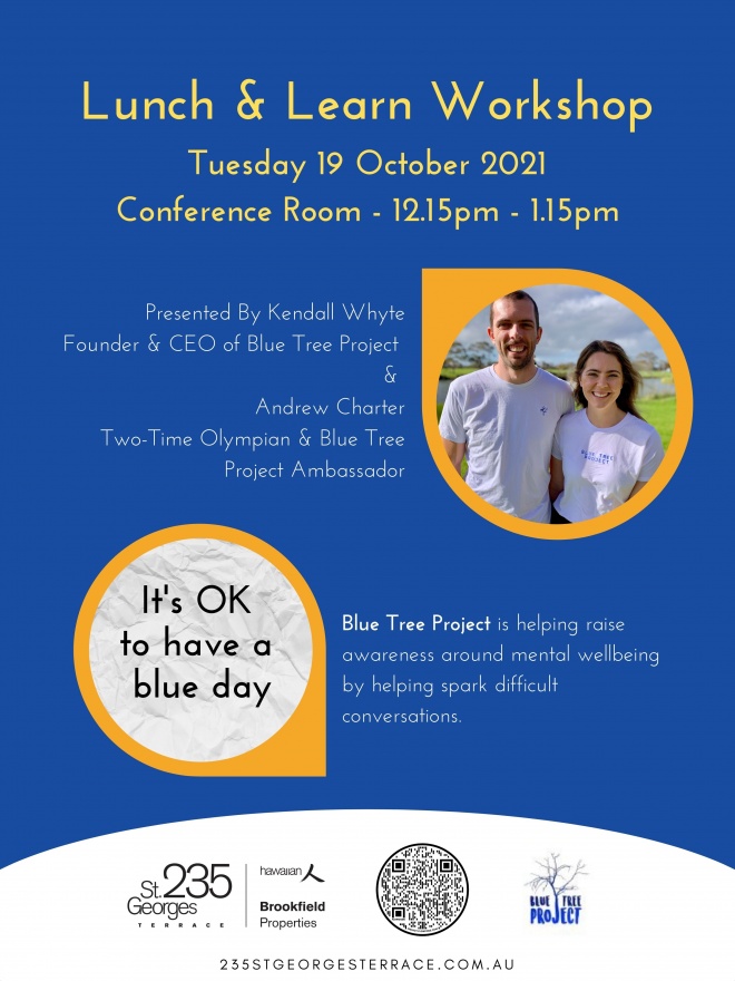 Join Us Wednesday 19 October 2021 // Blue Tree Project Lunch & Learn Workshop